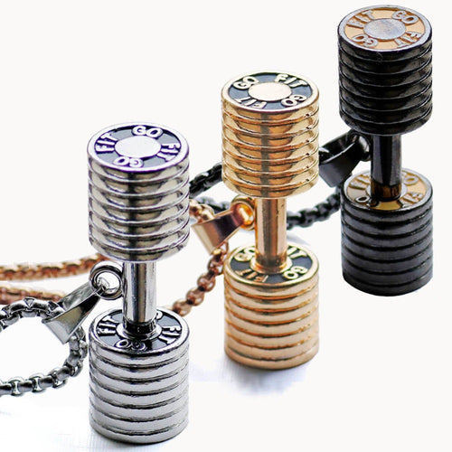 Dumbbell Pendant Fitness Necklace