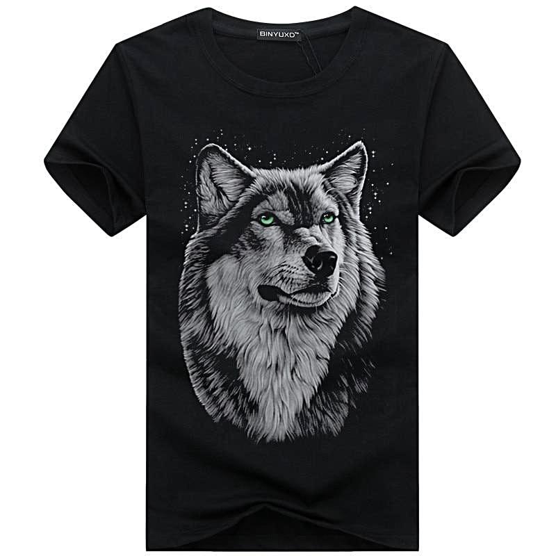 3D Wolf Head T-Shirt