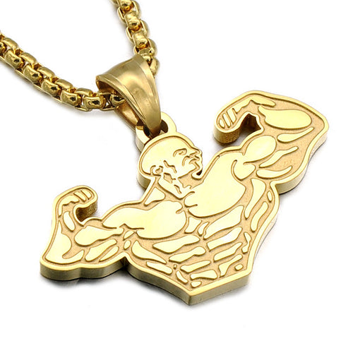 Muscular Man Pendant Necklace