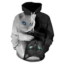 Load image into Gallery viewer, Yin and Yang Cat Hoodie