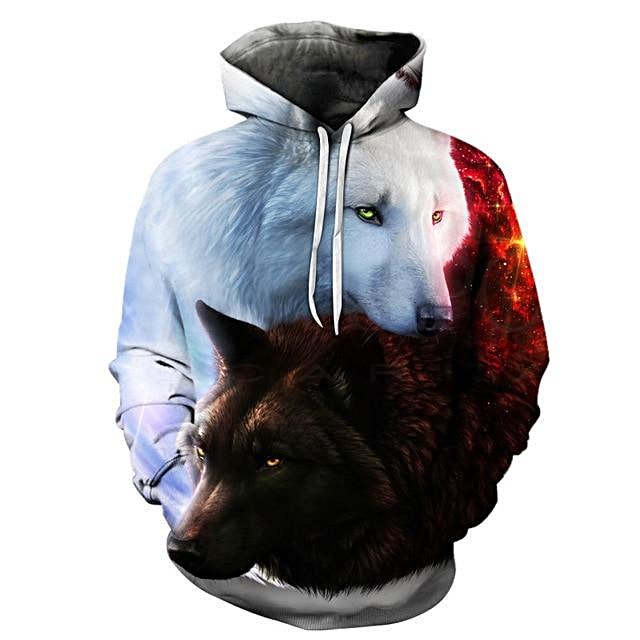 Yin and Yang Wolves Hoodie