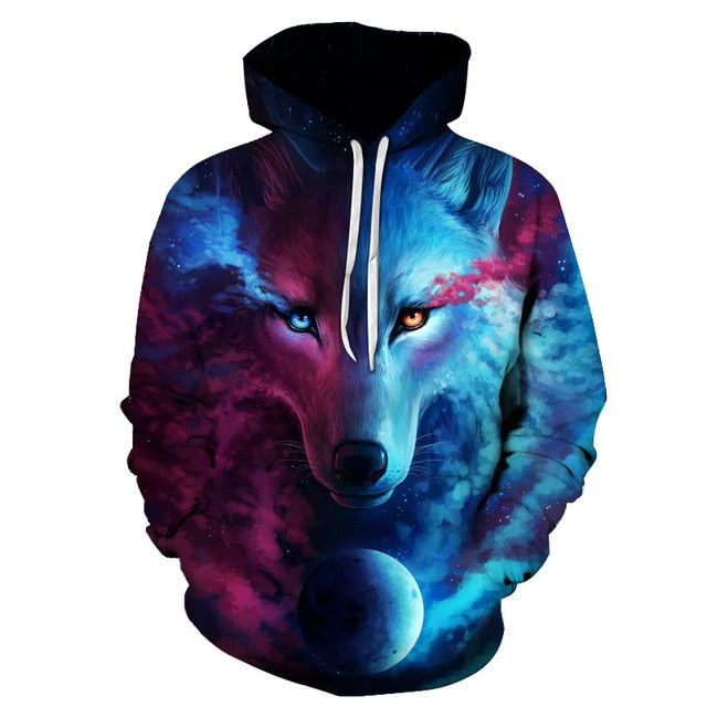 3D Wolf Hoodie