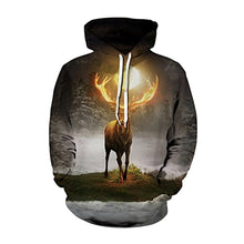 Load image into Gallery viewer, Deer With Horns On Fire Hoodie